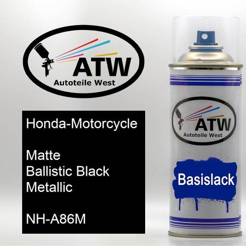 Honda-Motorcycle, Matte Ballistic Black Metallic, NH-A86M: 400ml Sprühdose, von ATW Autoteile West.